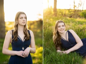 Senior laughing during senior session that shows confidence